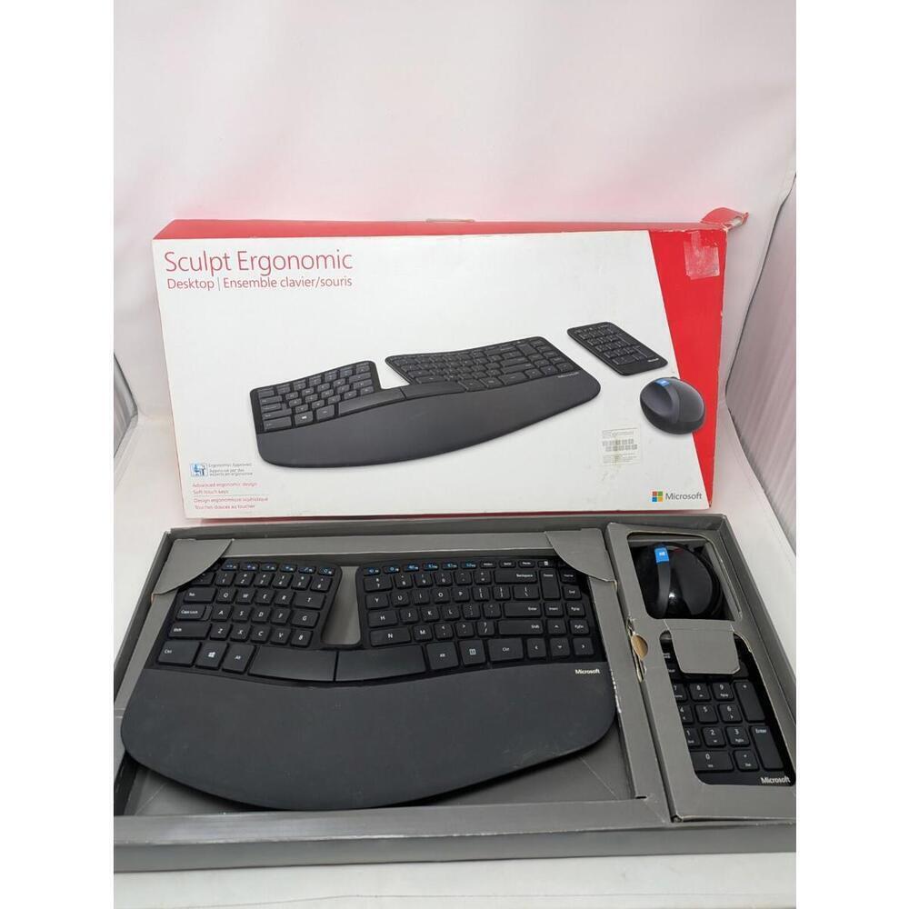 Microsoft Sculpt Ergonomic Wireless Desktop Keyboard, Keypad, Mouse-No Dongle